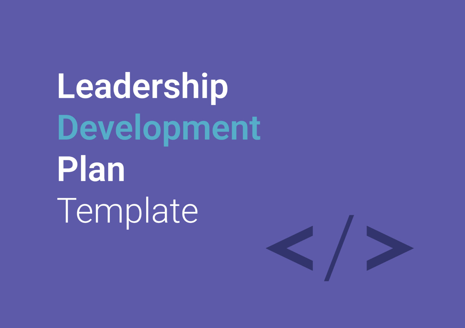 Leadership Development Plan Template